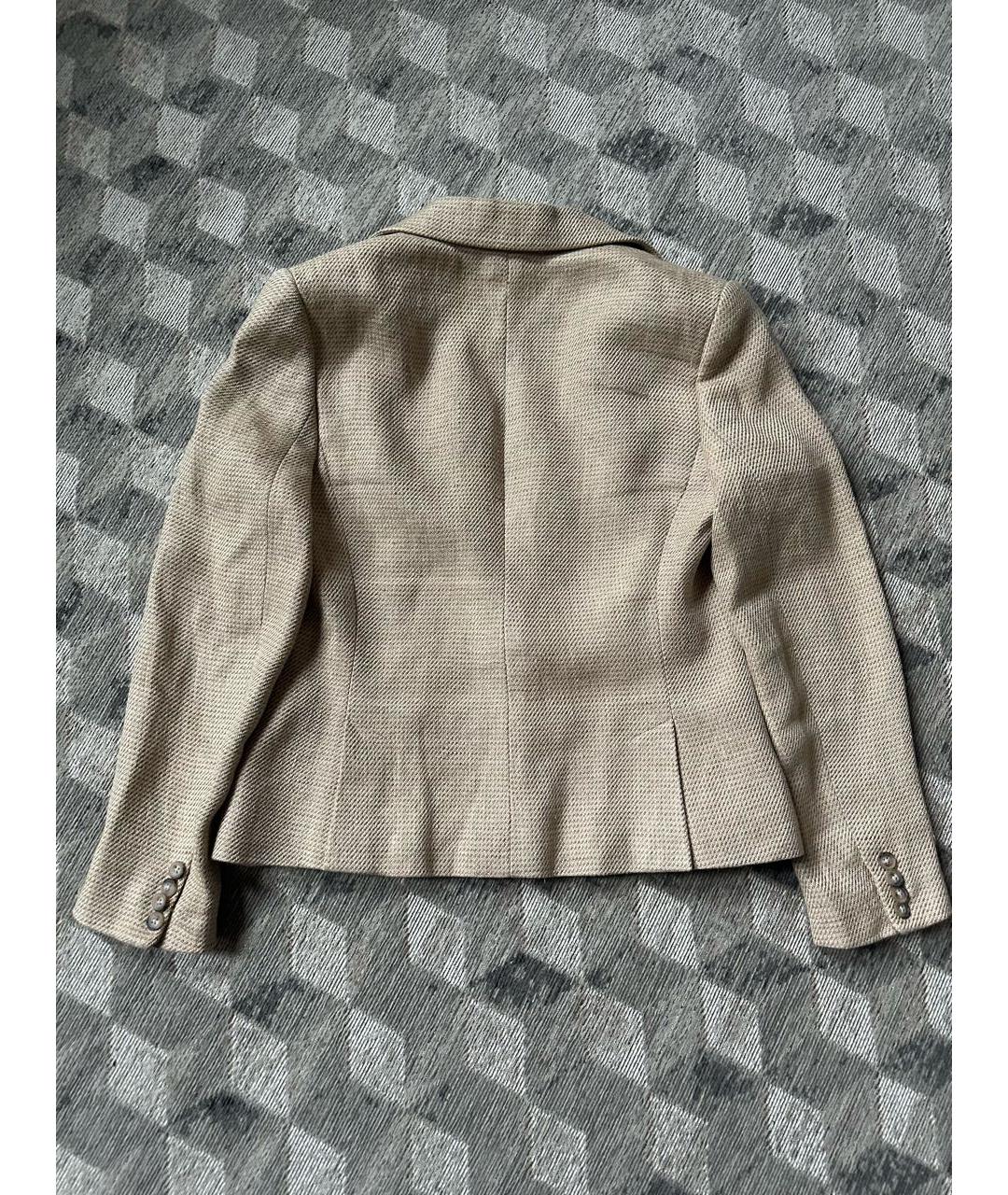 RALPH LAUREN Бежевый льняной жакет/пиджак, фото 2
