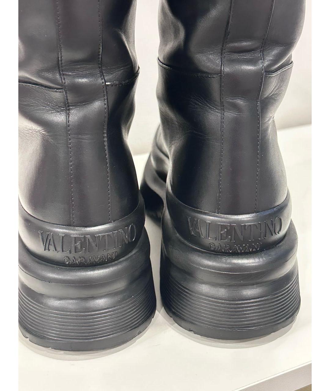 VALENTINO Черные кожаные ботинки, фото 5