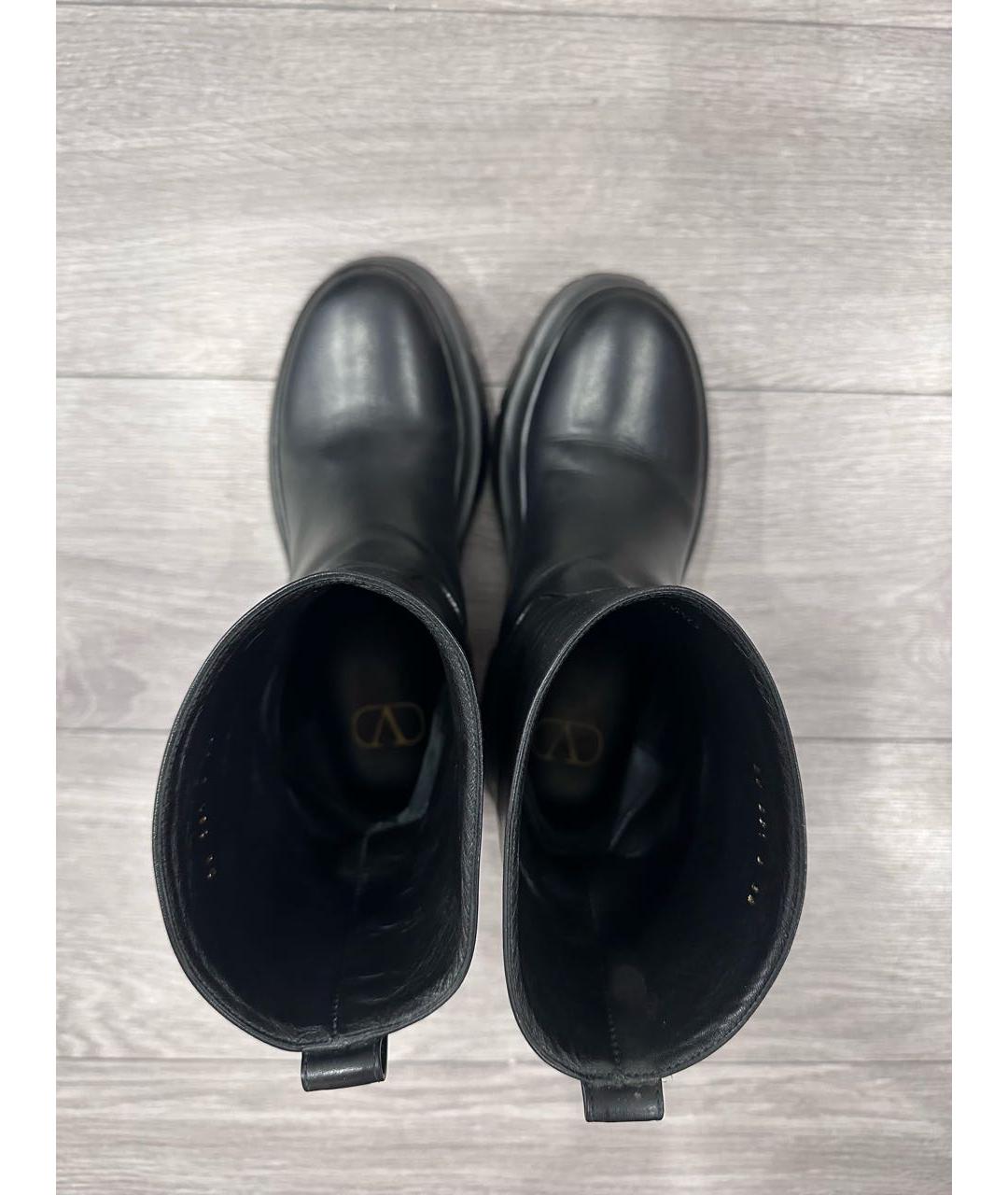 VALENTINO Черные кожаные ботинки, фото 3