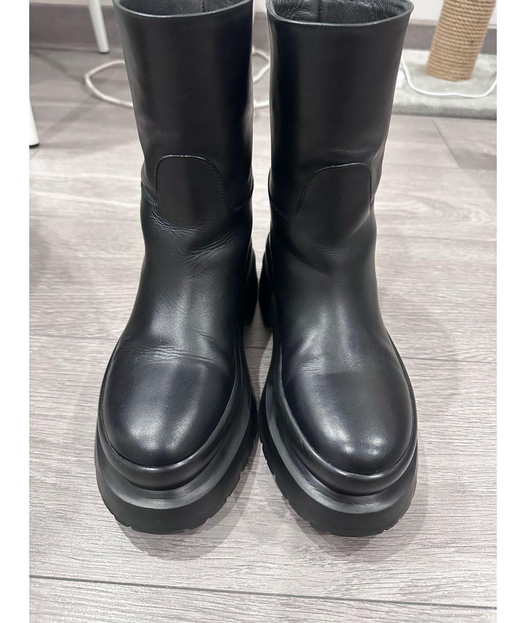 VALENTINO Черные кожаные ботинки, фото 2