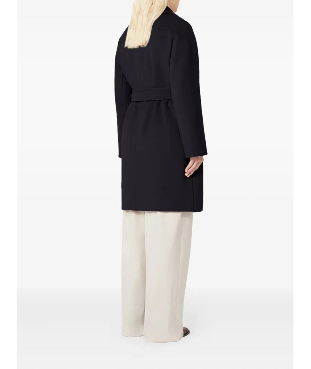 MAX MARA STUDIO Черное шерстяное пальто, фото 2