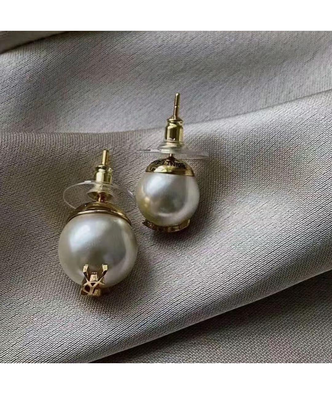 SAINT LAURENT Золотые латунные серьги, фото 5