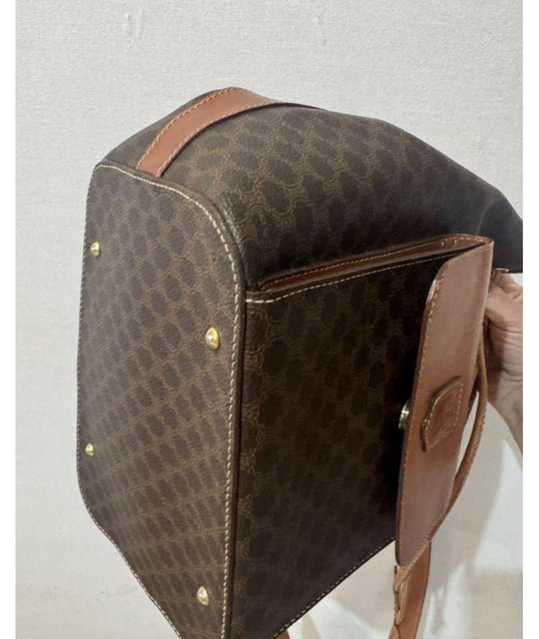 CELINE Коричневая кожаная сумка через плечо, фото 7