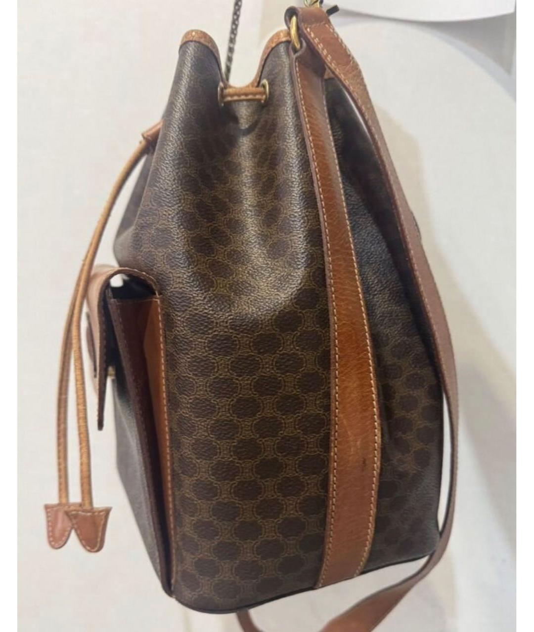 CELINE Коричневая кожаная сумка через плечо, фото 2