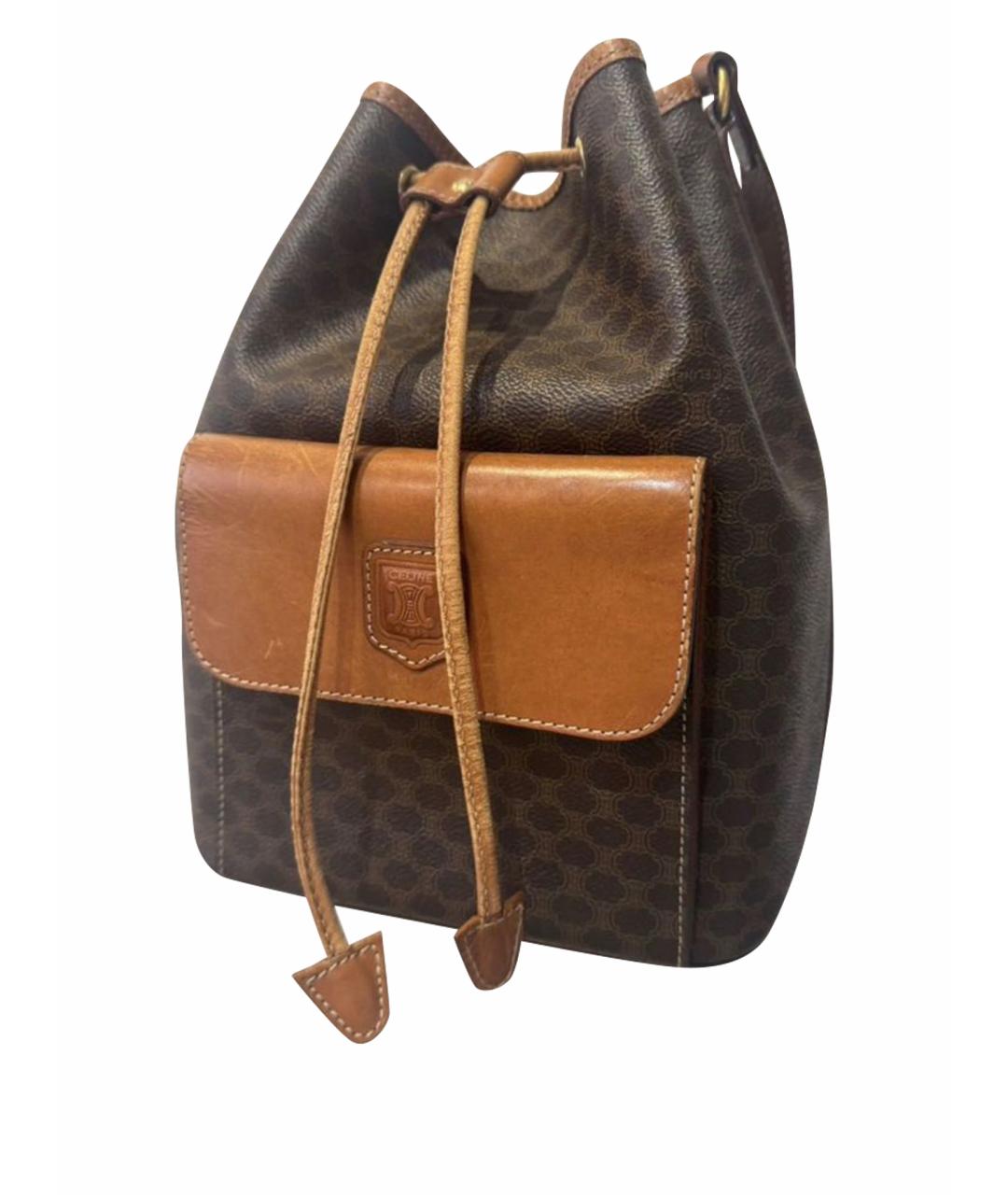 CELINE Коричневая кожаная сумка через плечо, фото 1