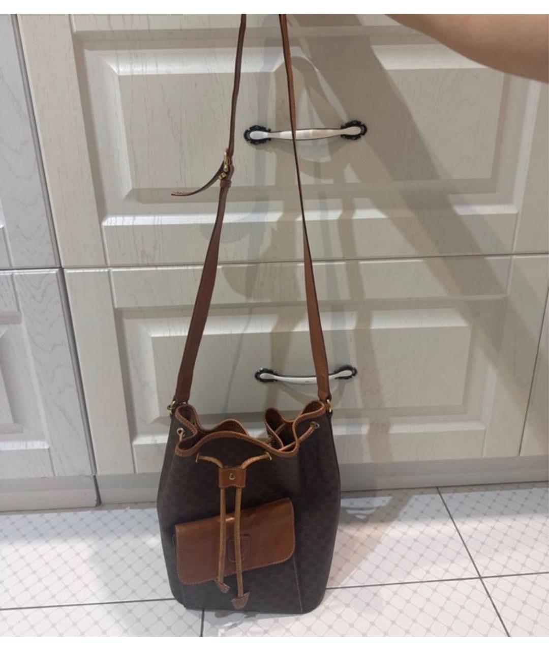 CELINE Коричневая кожаная сумка через плечо, фото 8