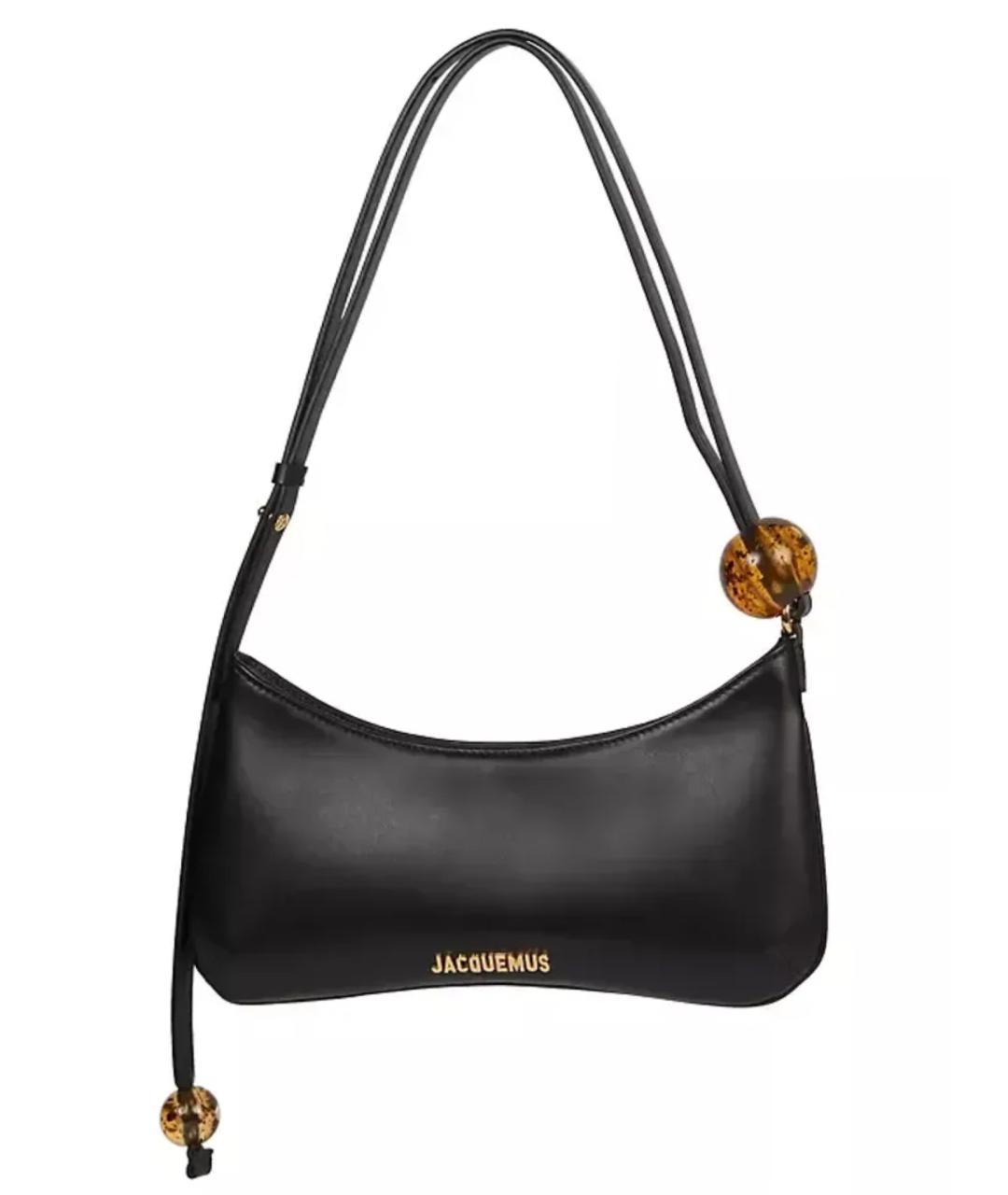 JACQUEMUS Черная кожаная сумка через плечо, фото 1