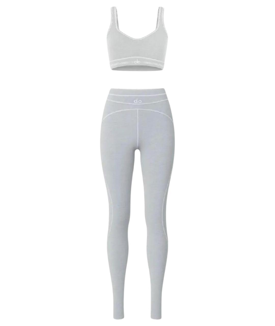 ALO YOGA Серый хлопковый спортивные костюмы, фото 11