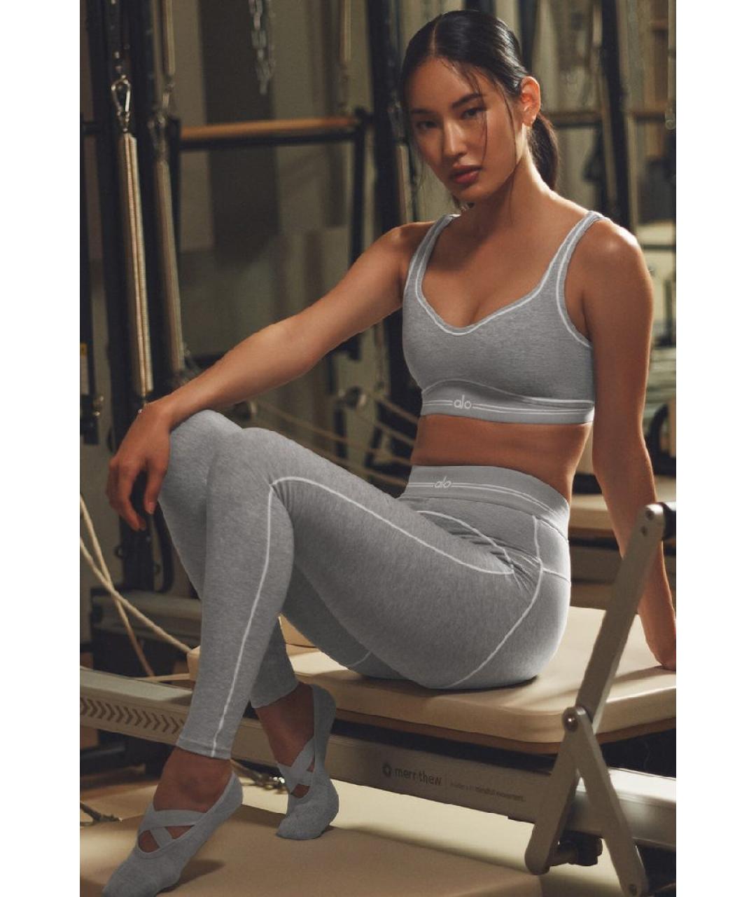 ALO YOGA Серый хлопковый спортивные костюмы, фото 8