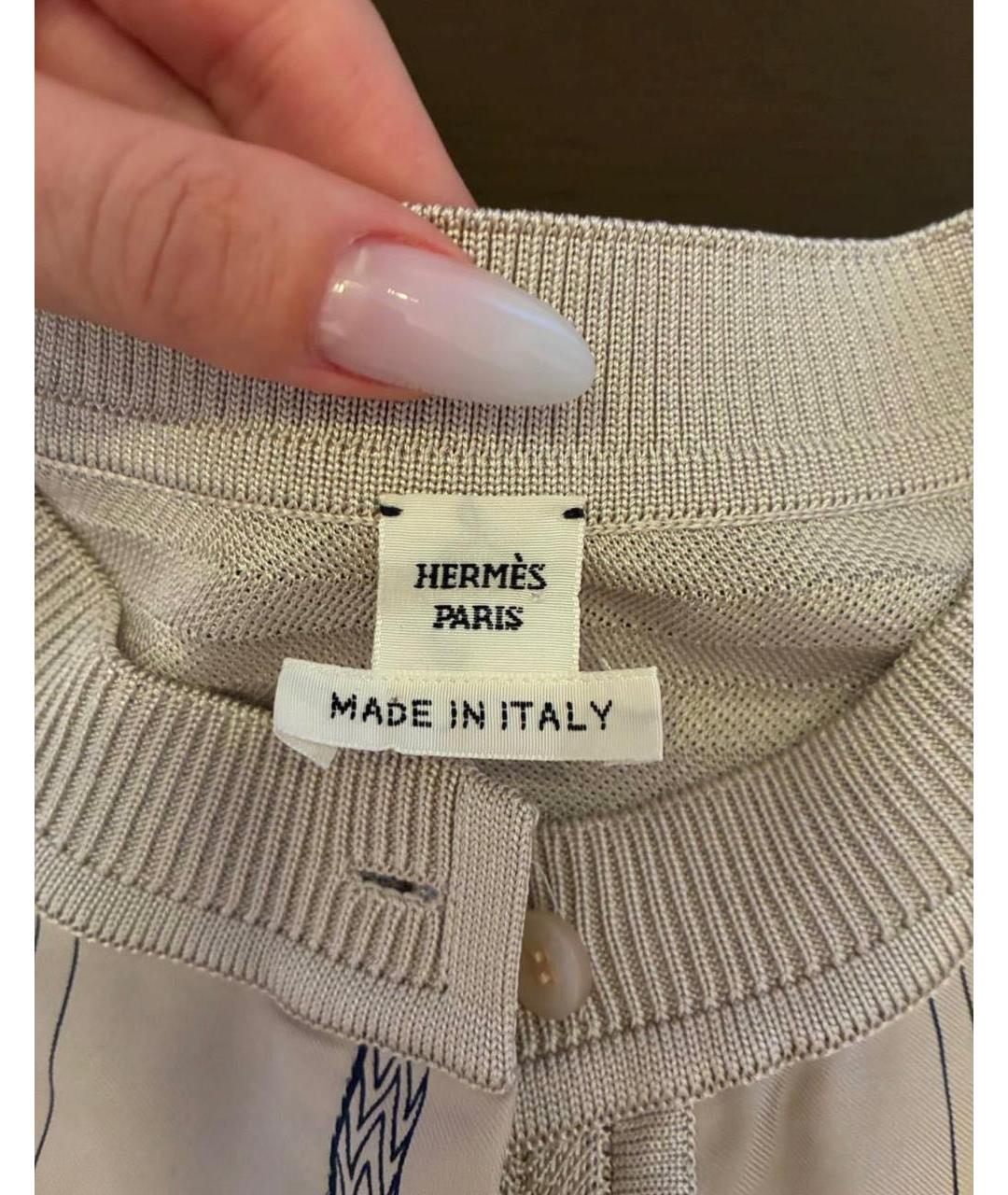HERMES Мульти шелковый кардиган, фото 3