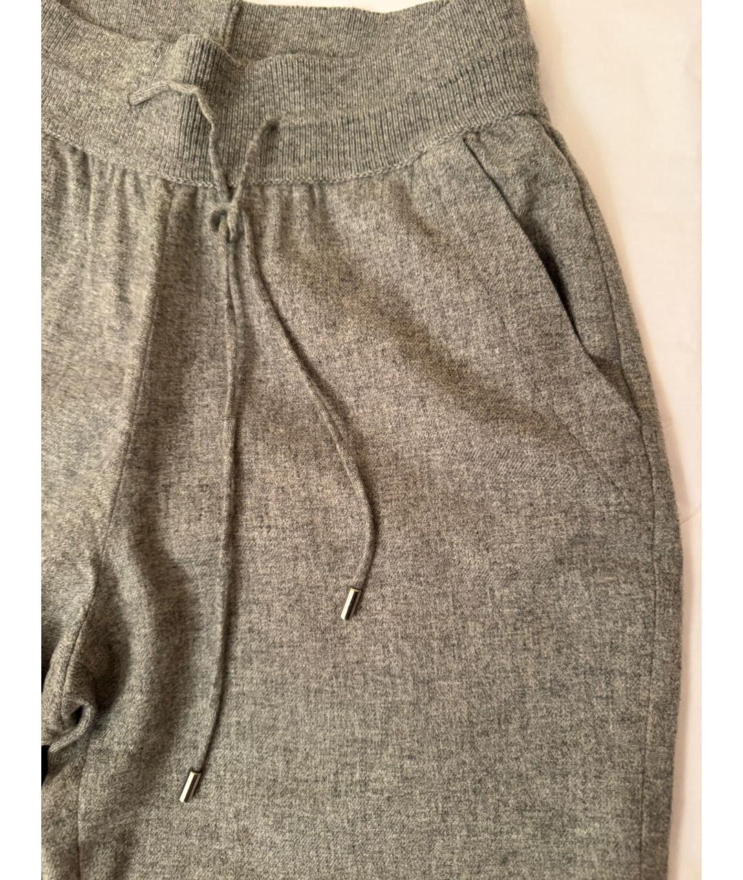 LORO PIANA Серые кашемировые прямые брюки, фото 3