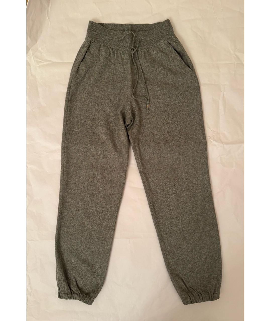 LORO PIANA Серые кашемировые прямые брюки, фото 7