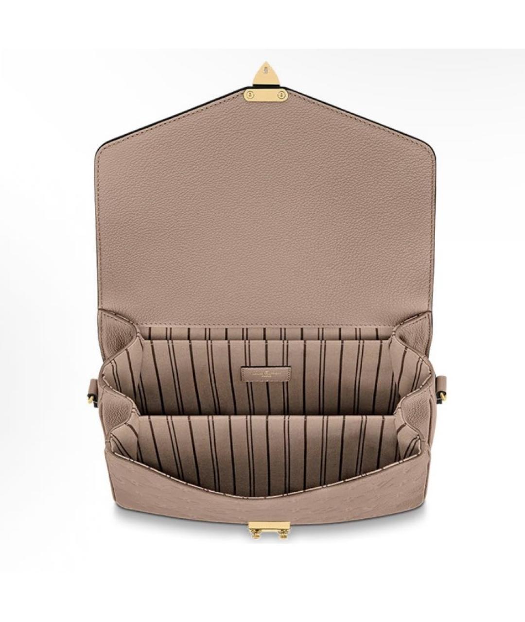 LOUIS VUITTON Бежевая кожаная сумка через плечо, фото 3