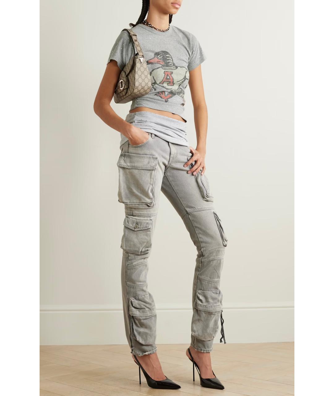 THE ATTICO Серые прямые джинсы, фото 5