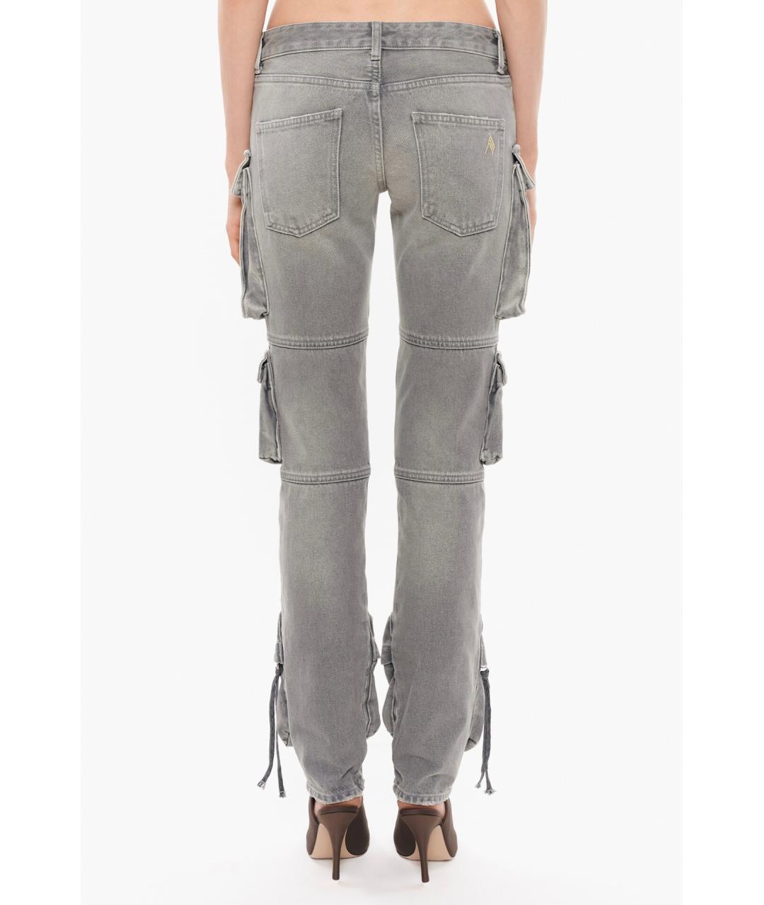 THE ATTICO Серые прямые джинсы, фото 8