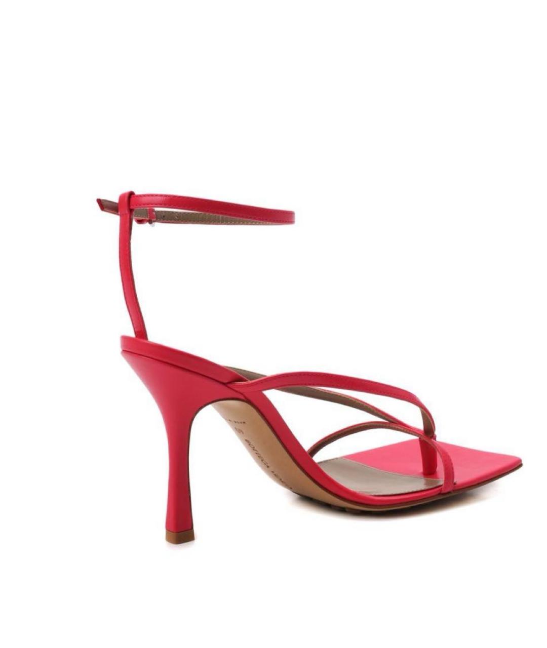 BOTTEGA VENETA Розовые кожаные босоножки, фото 1