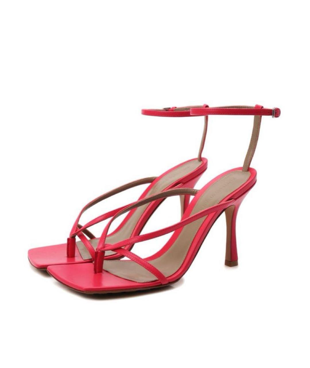 BOTTEGA VENETA Розовые кожаные босоножки, фото 2