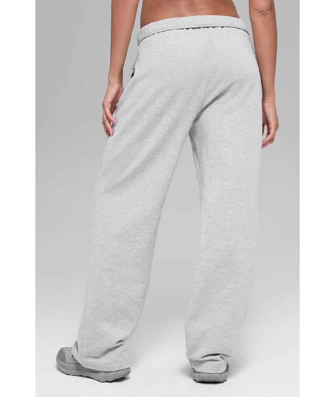 ALO YOGA Серые хлопковые спортивные брюки и шорты, фото 5