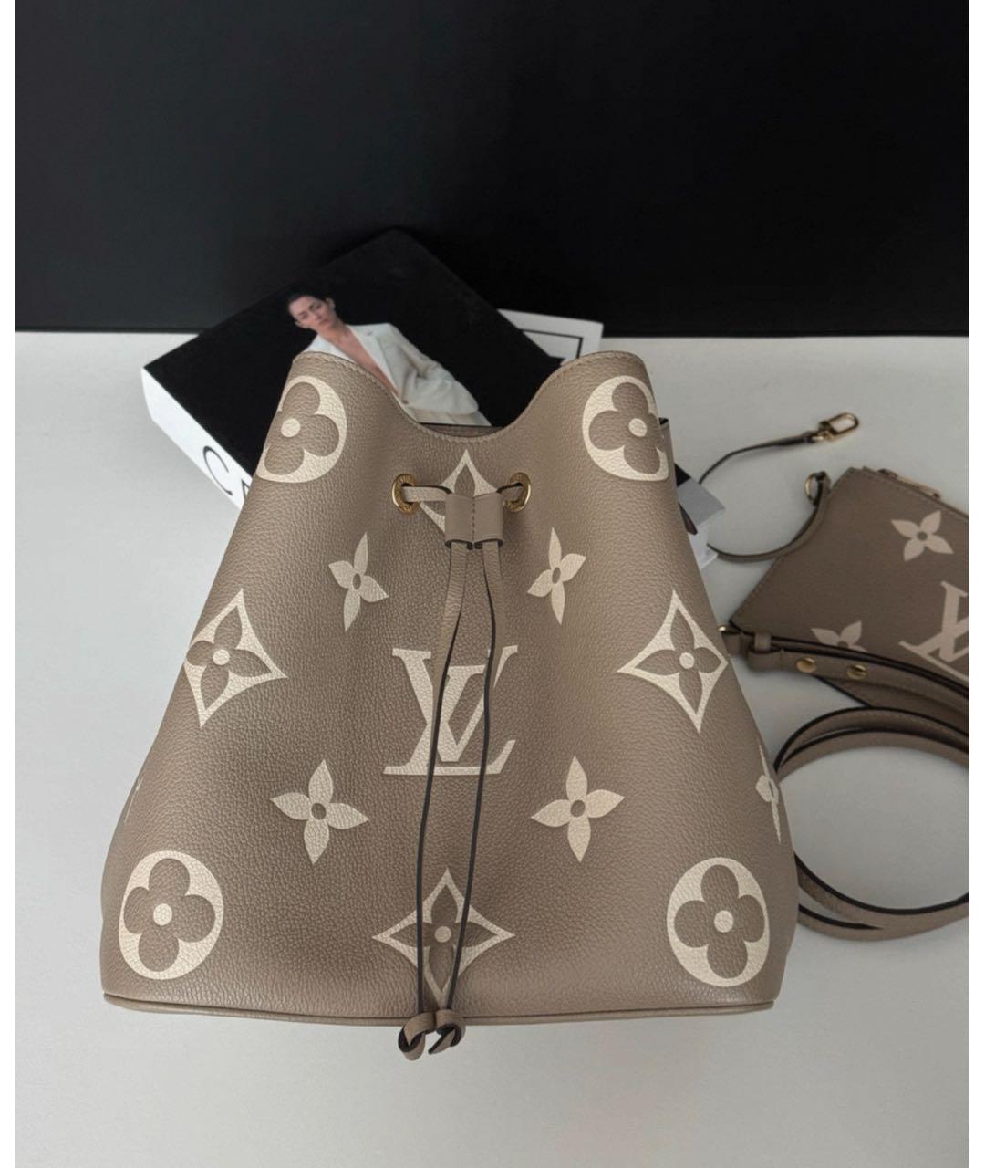 LOUIS VUITTON Бежевая кожаная сумка через плечо, фото 2