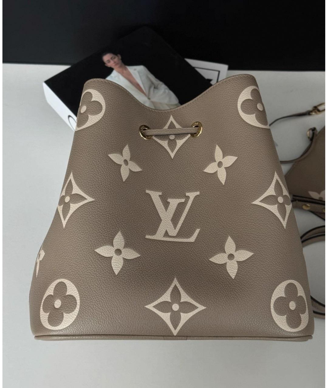LOUIS VUITTON Бежевая кожаная сумка через плечо, фото 3