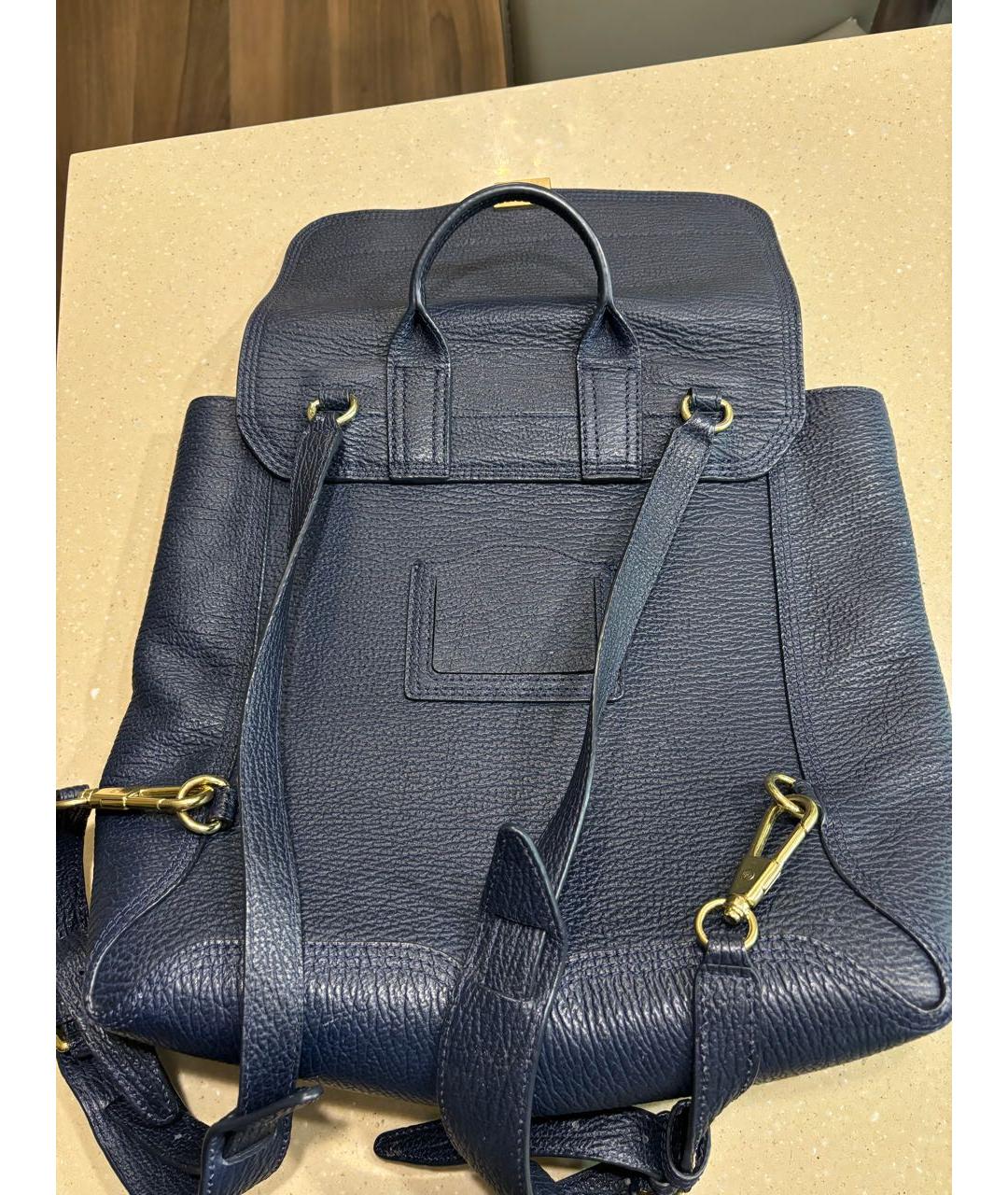 3.1 PHILLIP LIM Темно-синий кожаный рюкзак, фото 5