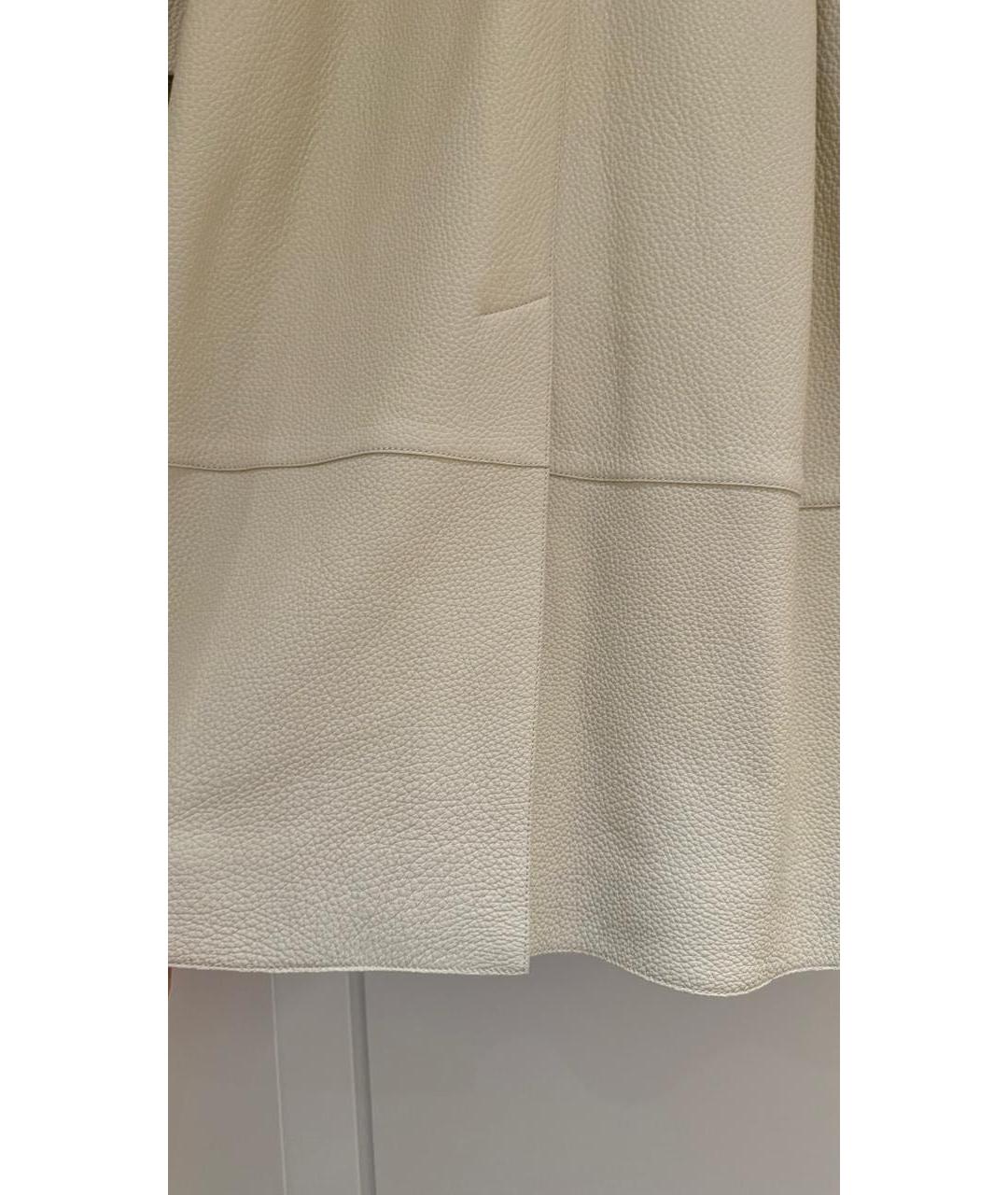 HERMES Бежевый кожаный тренч/плащ, фото 6