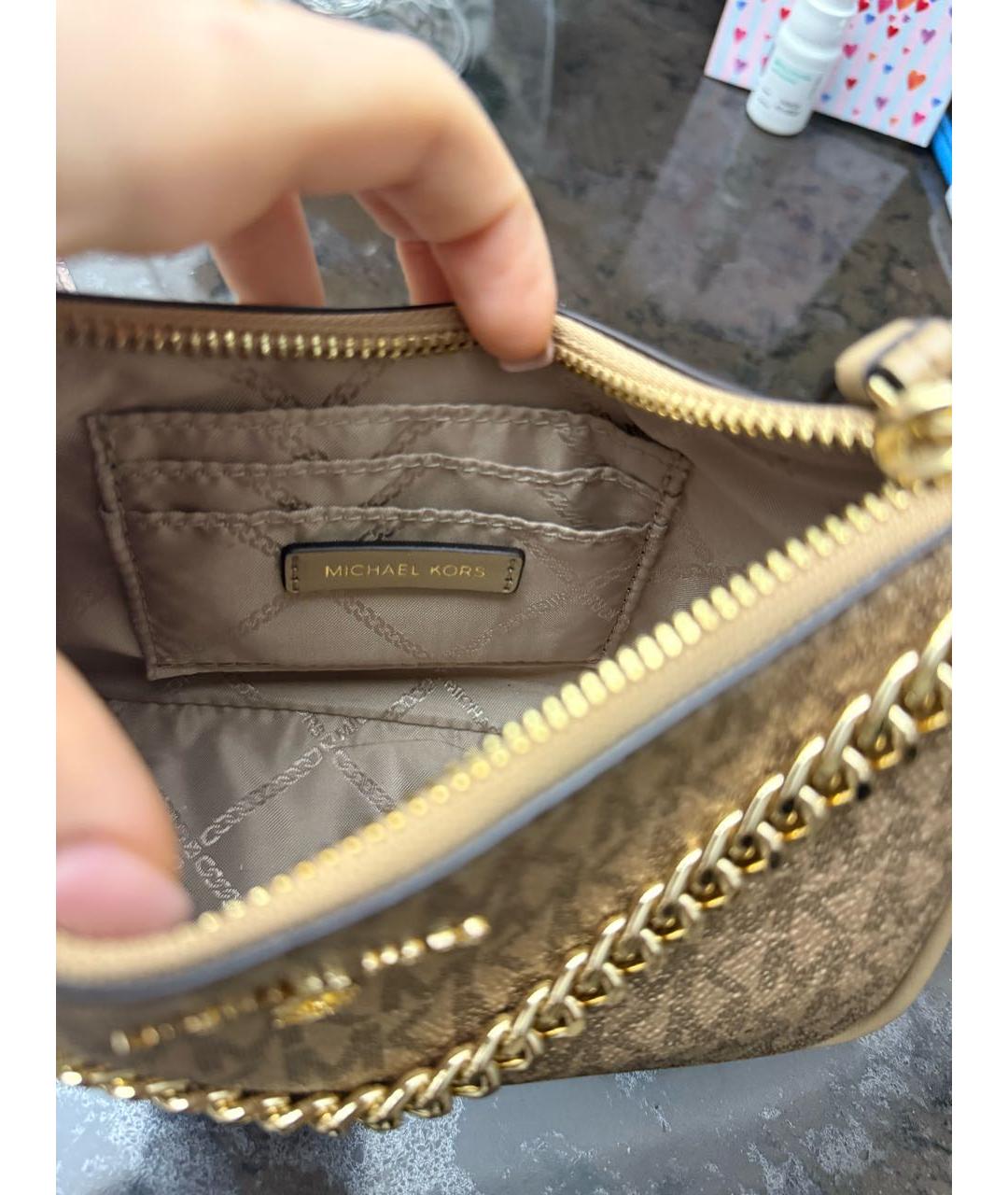 MICHAEL KORS Золотая сумка с короткими ручками, фото 4