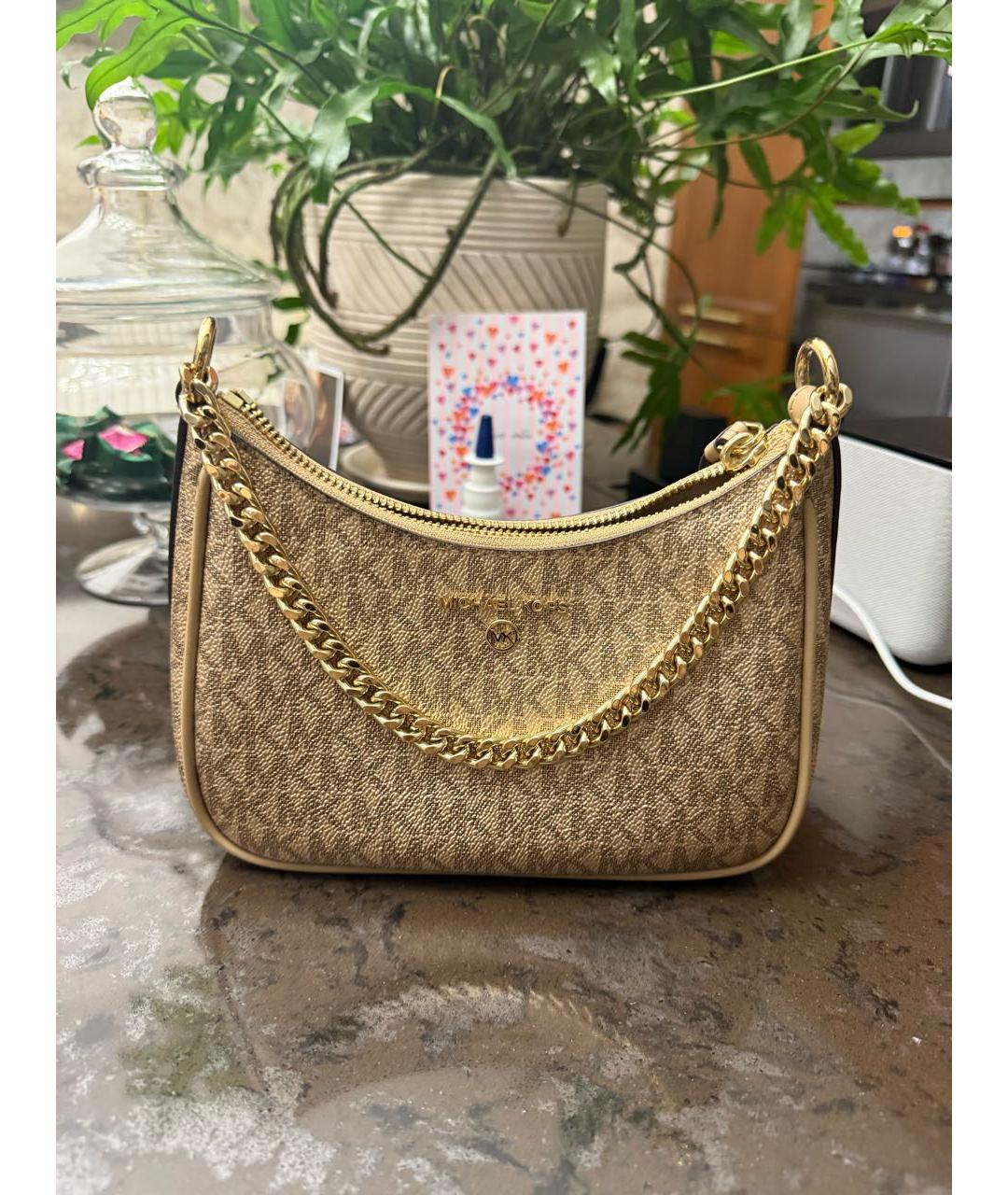 MICHAEL KORS Золотая сумка с короткими ручками, фото 5