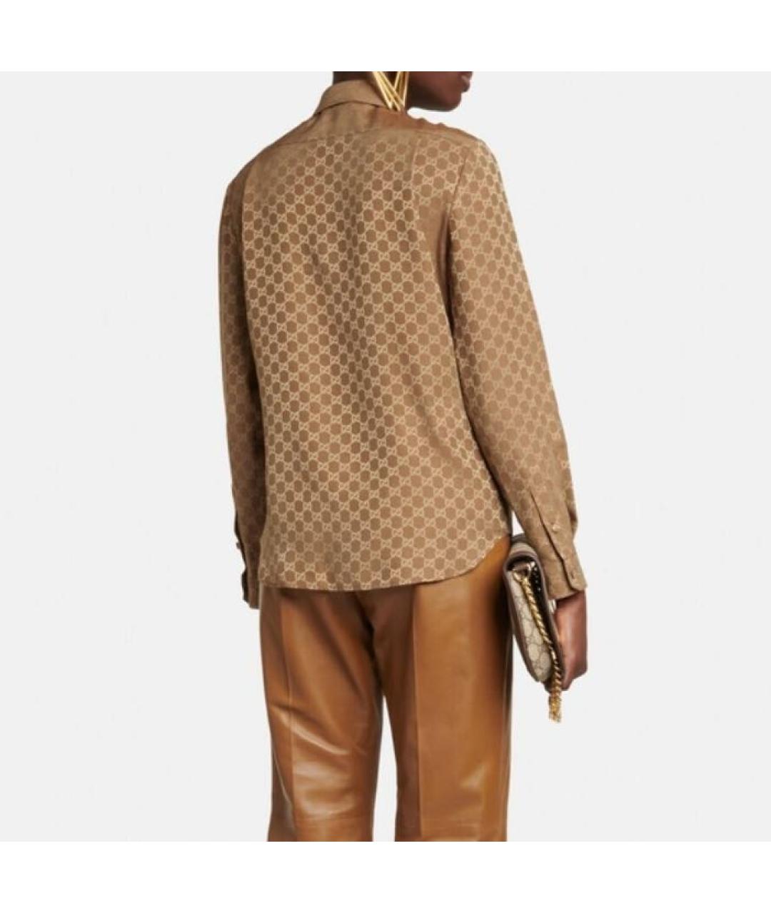 GUCCI Золотая шелковая рубашка, фото 2