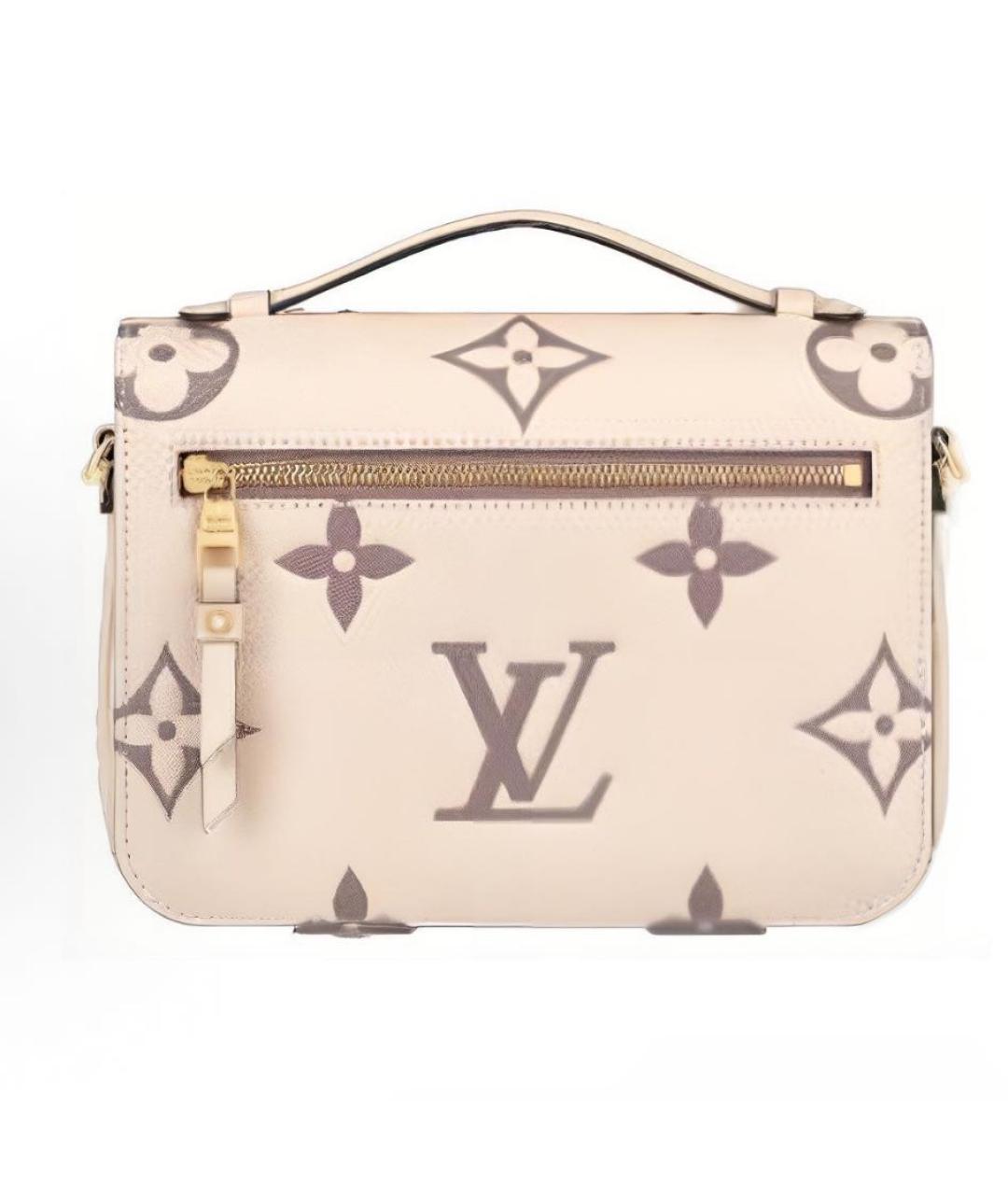 SAINT LAURENT Бежевая кожаная сумка с короткими ручками, фото 3