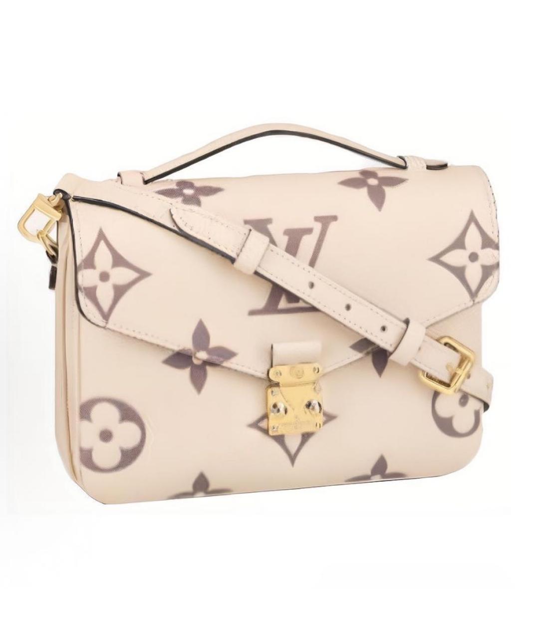 SAINT LAURENT Бежевая кожаная сумка с короткими ручками, фото 5