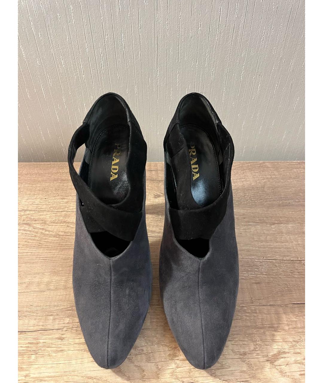 PRADA Серые замшевые ботильоны, фото 2