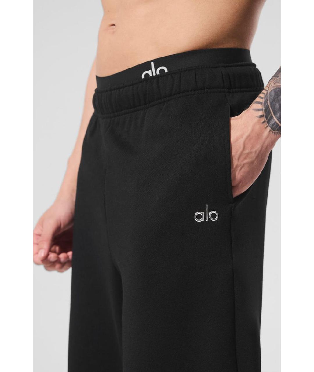 ALO YOGA Черные хлопковые повседневные брюки, фото 4