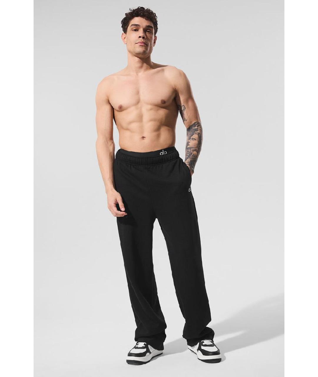 ALO YOGA Черные хлопковые повседневные брюки, фото 2