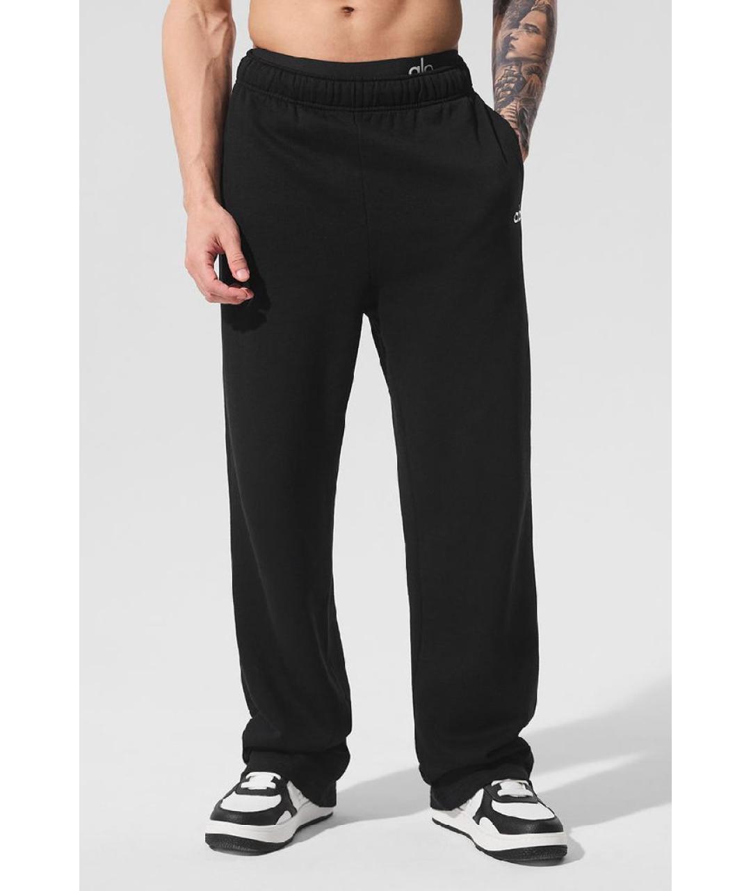 ALO YOGA Черные хлопковые повседневные брюки, фото 5