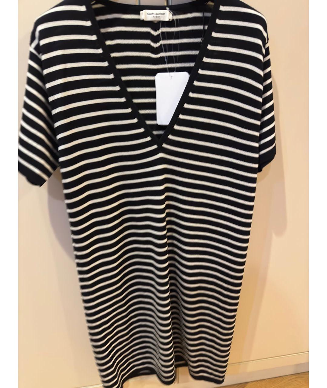 SAINT LAURENT Черное шерстяное повседневное платье, фото 8