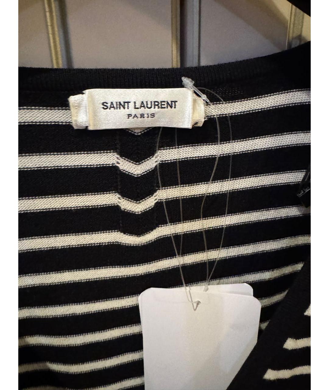 SAINT LAURENT Черное шерстяное повседневное платье, фото 6