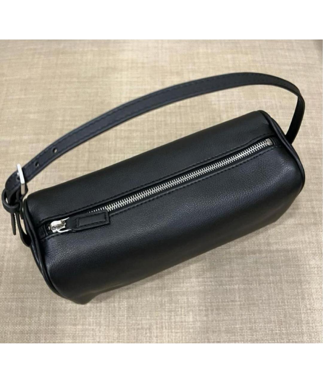 THE ROW Черная кожаная сумка с короткими ручками, фото 2