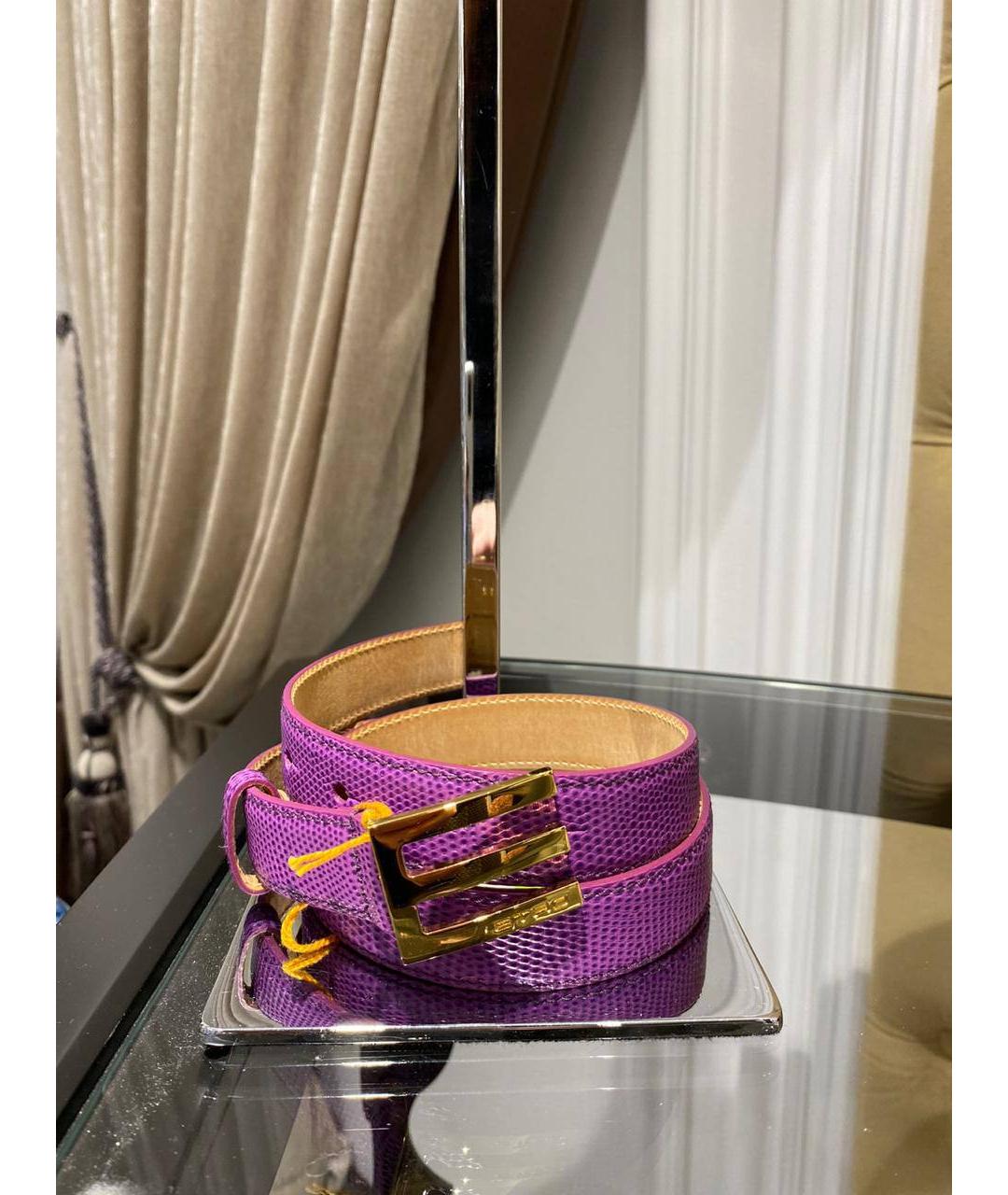 ETRO Фиолетовый кожаный ремень, фото 4