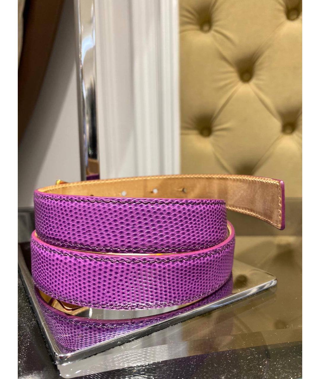 ETRO Фиолетовый кожаный ремень, фото 3