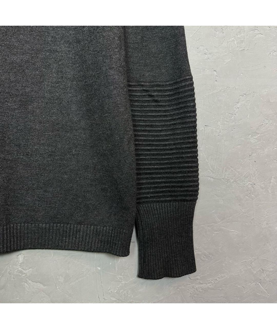 DIESEL Антрацитовый хлопко-эластановый джемпер / свитер, фото 7