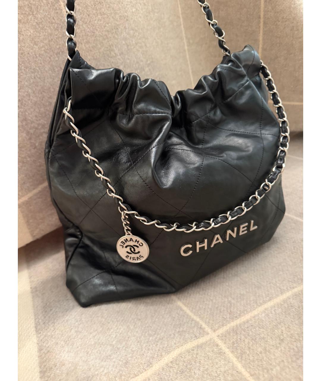 CHANEL Черная кожаная сумка через плечо, фото 2