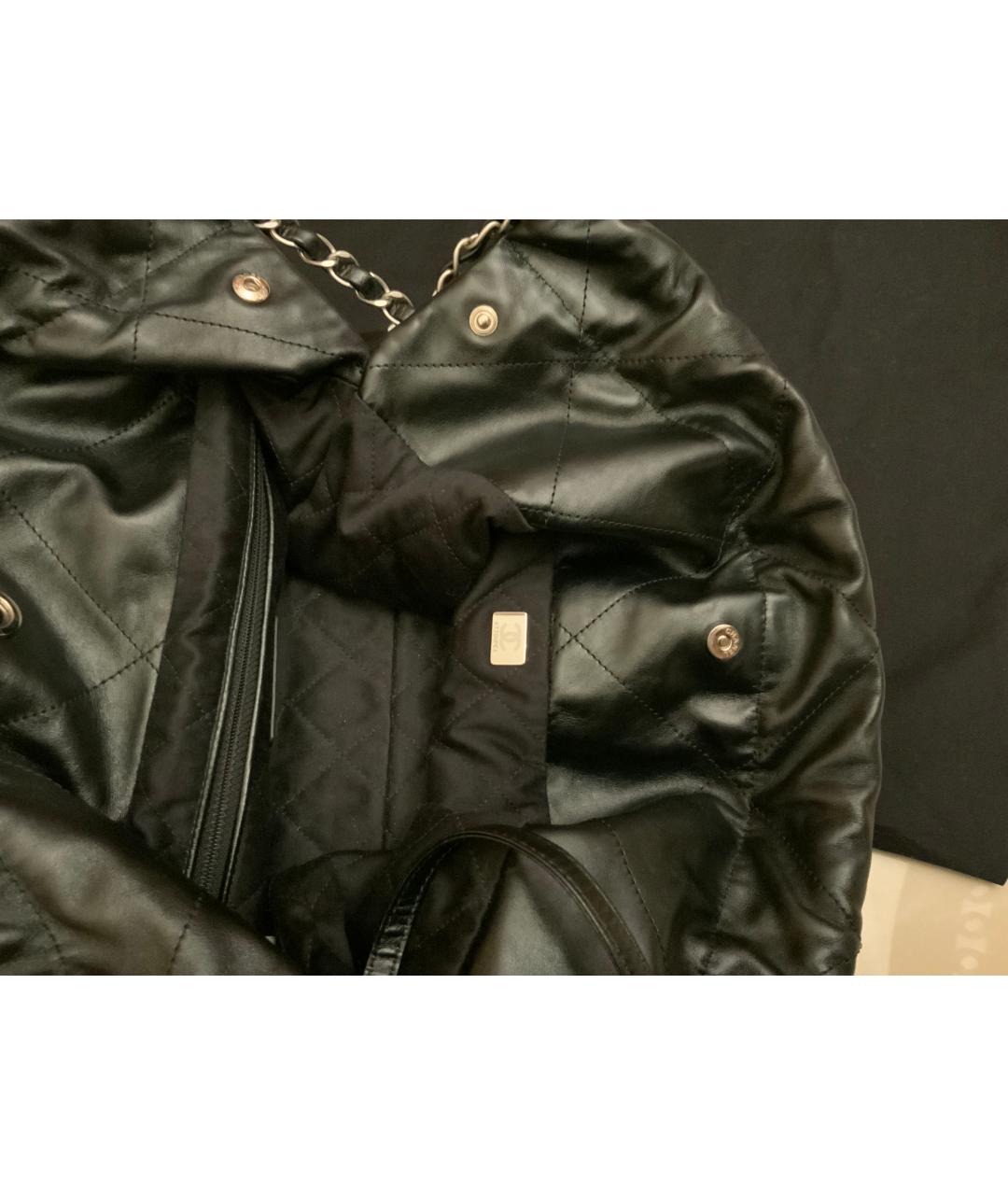 CHANEL Черная кожаная сумка через плечо, фото 6