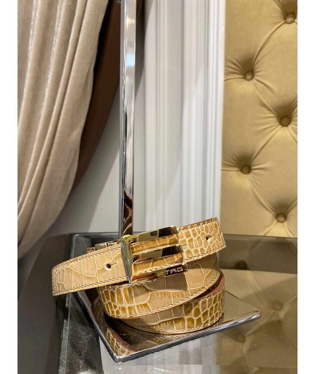 ETRO Бежевый кожаный ремень, фото 2