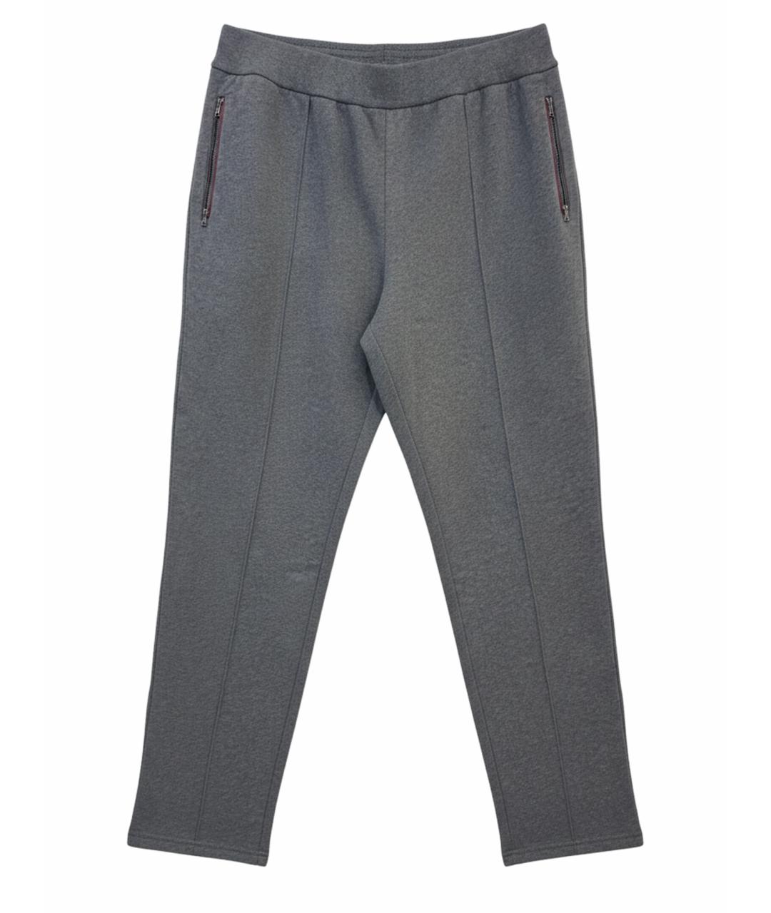 GUCCI Серые хлопковые повседневные брюки, фото 1