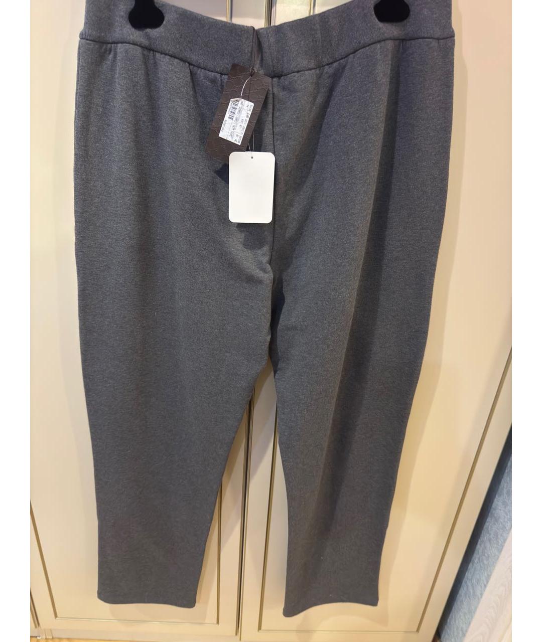 GUCCI Серые хлопковые повседневные брюки, фото 7