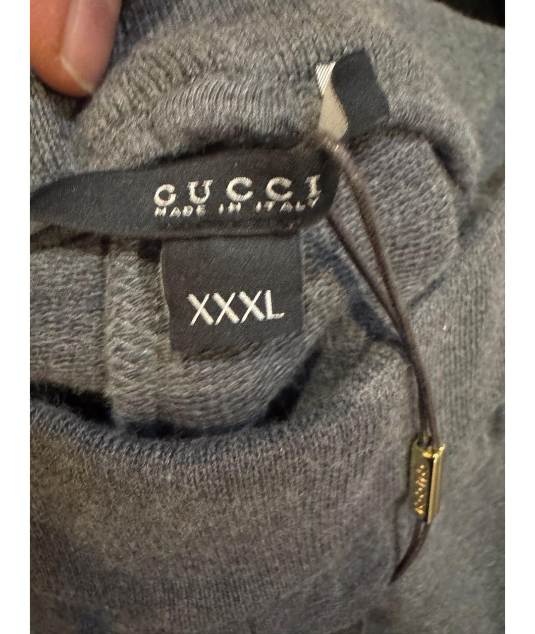 GUCCI Серые хлопковые повседневные брюки, фото 3