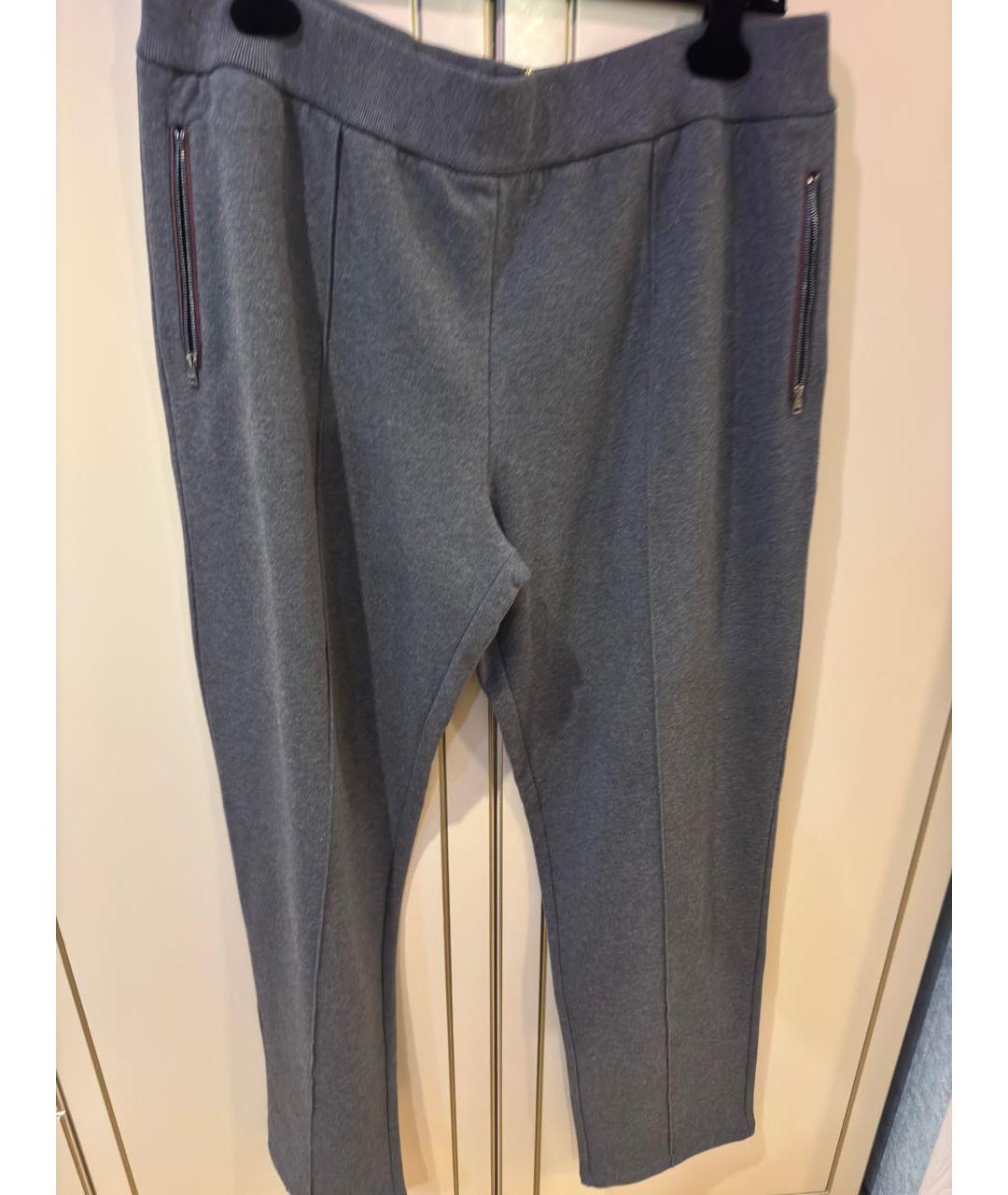 GUCCI Серые хлопковые повседневные брюки, фото 6