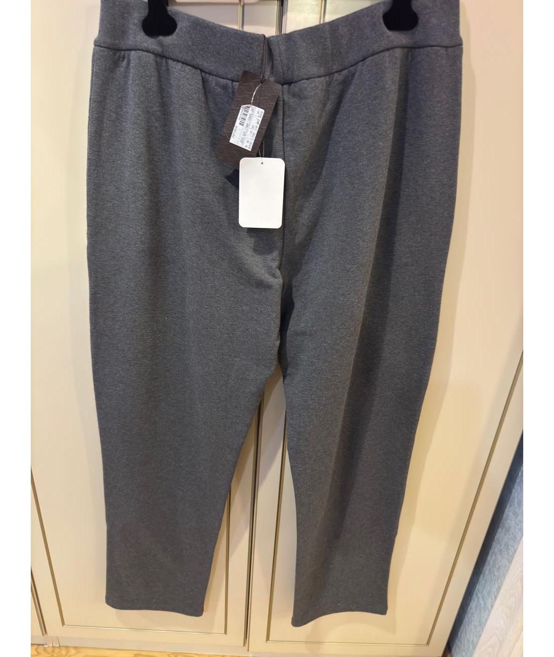 GUCCI Серые хлопковые повседневные брюки, фото 5