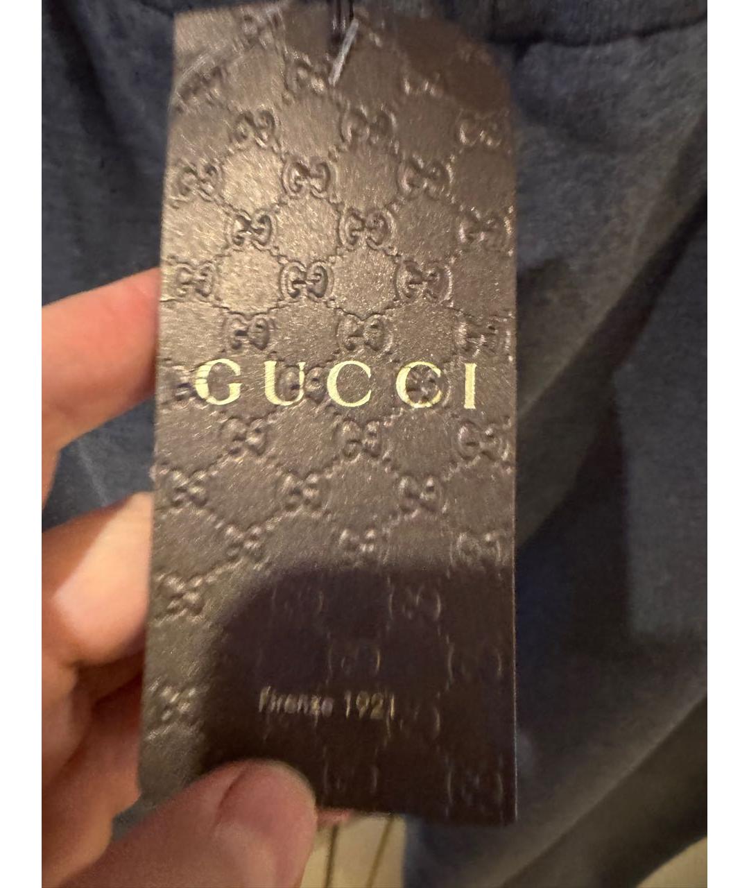 GUCCI Серые хлопковые повседневные брюки, фото 4